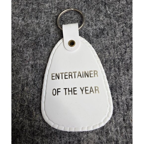 Mel Tillis "Entertainer Of The Year" White Keychain With Ring - Picture 3 of 3
